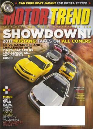 MOTOR TREND 2010 JULY - MUSCLECAR SHOOTOUT, EVORA, R8 GT, GIULIETTA, VSR*